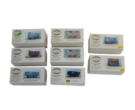 Parkside Dundas O gauge kits, including PS11 LNER twelve tonne six plank open wagon, PS05 LNER standard cattle truck, PS39 GW