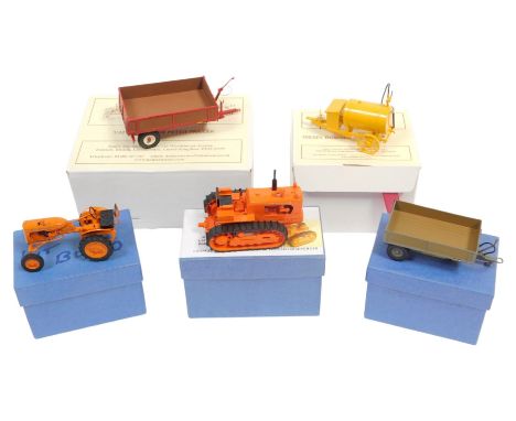 Dads tractors and other white metal and resin models, including a 1:32 scale 3¼ tonne petit trailer, diesel bowser, an Alice 