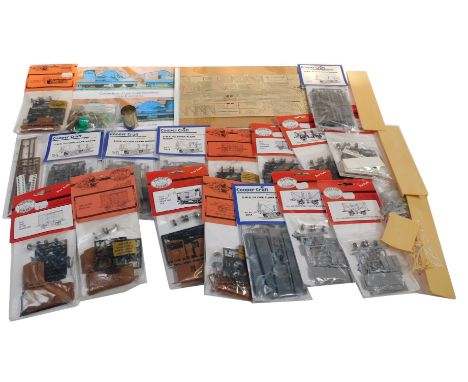 Various OO gauge model kits, including Parkside Dundas LNER 12 ton van, Craven Bros 25 ton steam breakdown crane and runner k