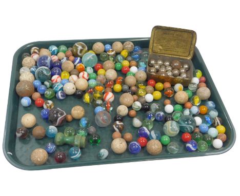 A quantity of marbles.