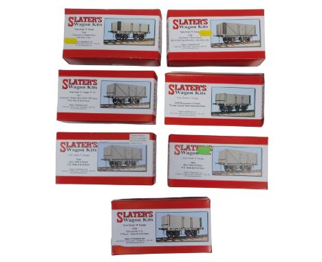 Slater's O gauge wagon kits, including 7044 Gloucester five plank open side door, 7047 standard plank open RCH 1923, 7045 RCH