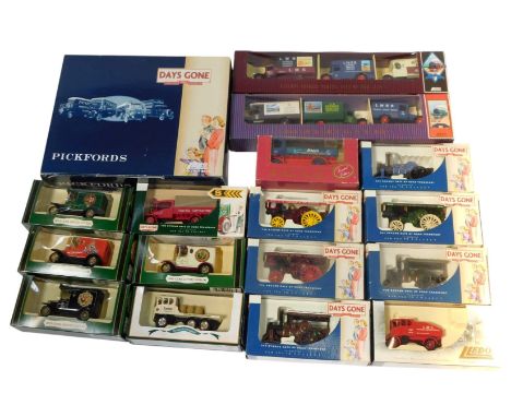 Boxed and unboxed Lledo diecast, including Lledo Days Gone Pickfords gift set, Lledo Railway Express Parcel Vans of the 1930s