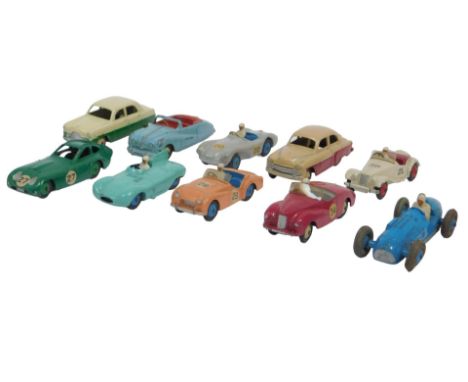 Dinky Toys diecast, including Talbot Largo, MG Midget, Sunbeam Alpine, Jaguar Type D, Aston Martin, etc. (1 tray)