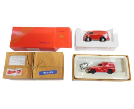 Corgi Royal Mail diecast, including Royal Mail Vehicle Collection Morris J van, and CP99703 Morris Minor Driver Instruction v