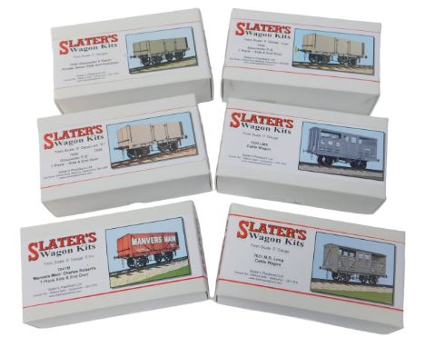 Slater's O gauge model kits, including 7036 Gloucester six plank private owner and end door, 7059 Gloucester P.O. seven plank