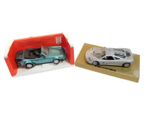 A Tonka Polistil Porsche 911 Turbo Cabriolet, 1:18 scale, and a Guiloy Prototype F1 Gris Satin, 1:18 scale, boxed. (2)