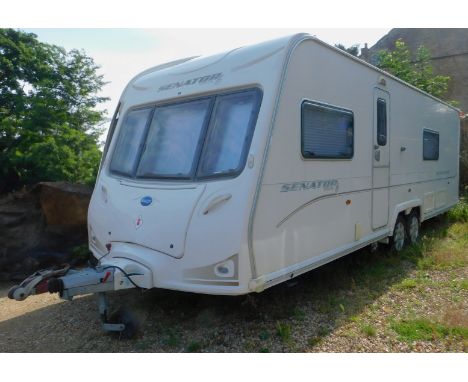 A 2009 Bailey Senator Series 6 Wyoming caravan, twin axle, four berth, fixed double bed, bathroom with shower, external lengt