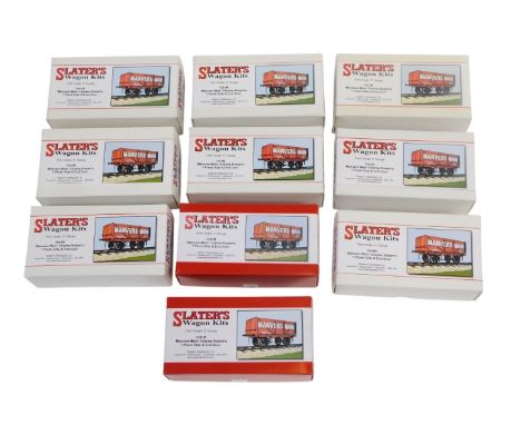 Slater's O gauge wagon kits, 7041M Manvers Main Charles Roberts seven plank side and end door. (10)