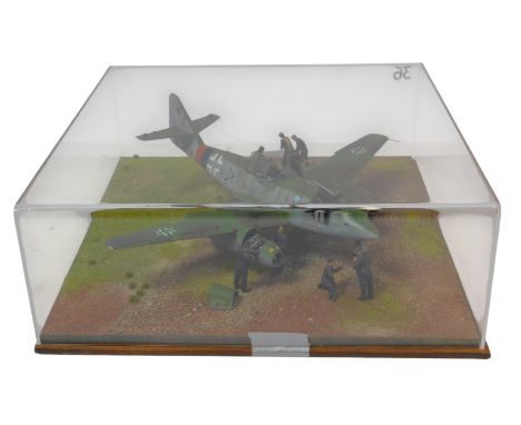 A 1:32 scale diorama of a Messerschmitt ME262-A circa 1945.