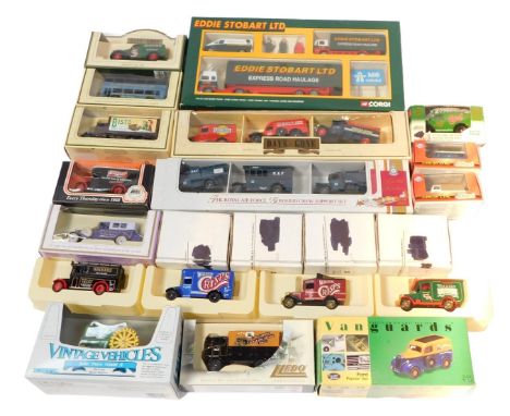 Corgi, Vanguards and Days Gone boxed diecast, including a Corgi Eddie Stobart Limited set, Lledo The Royal Air Force Ground C