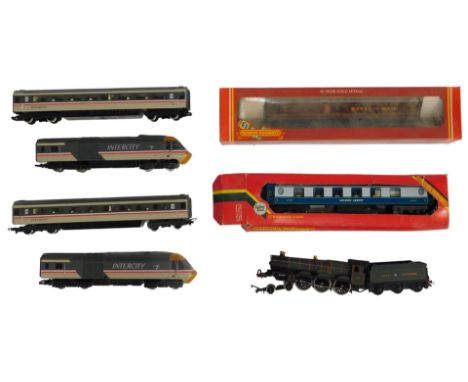 Model railway locomotives and rolling stock, Hornby, Airfix and others, including Hornby Class 43 four car HST, Intercity swa