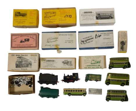Various models, including boxed Anbrico Road Transport Vehicle kits, model buses, train, spares, etc. 