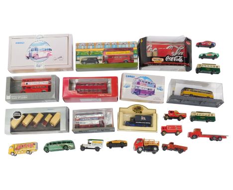 Corgi, Matchbox and other diecast, including a Corgi AEC Regal bus, a Corgi AEC Regent West Bridgeford bus, Oxford Commercial