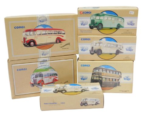 Corgi Classic Commercials and Public Transport diecast, including 97204 Coventry Transport Guy Arab, 97192 The Ribble Leyland