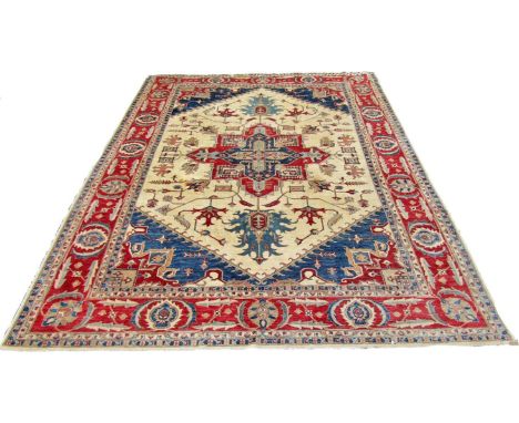 A large country house Ziegler Mahal carpet with  a central panel of stylised flowers and floral borders, 420cm x 320cm