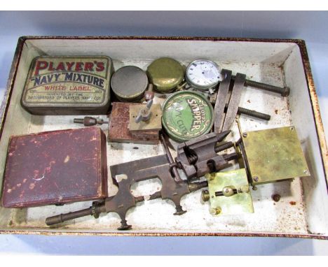 A selection pocket watches and watch makers tools a filigree Santa Maria sailing boat, and vintage lamp, parts of a Kirby vac