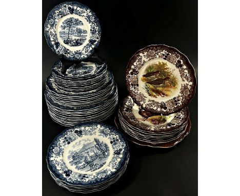 A large quantity of transfer-printed dinnerwares to include Royal Worcester, Avon scenes, game series, etc