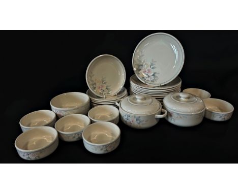 Noritake dinnerwares in the Misty Isle pattern comprising graduated plates, tureens and bowls