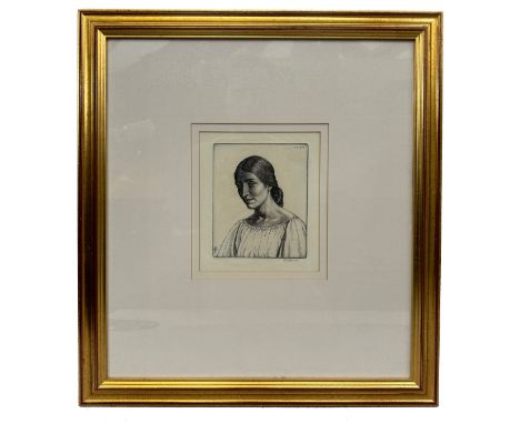 Paul Drury (1903-1987) - 'Portrait of a Young Woman' (1930), etching, signed and dated with monogram in print, signed lower r