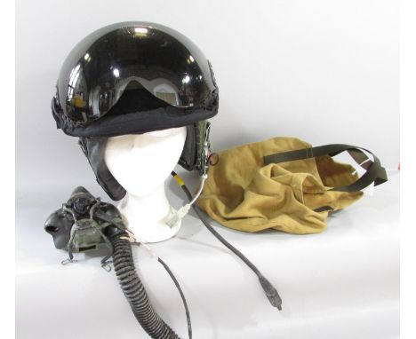 A RAF instructor’s flying helmet,  used for aircraft taking during training of aircraft mechanics in marshalling, principally