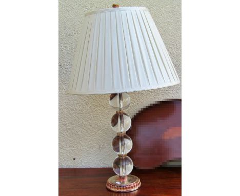 A large contemporary glass table lamp, 80cm high (including shade)