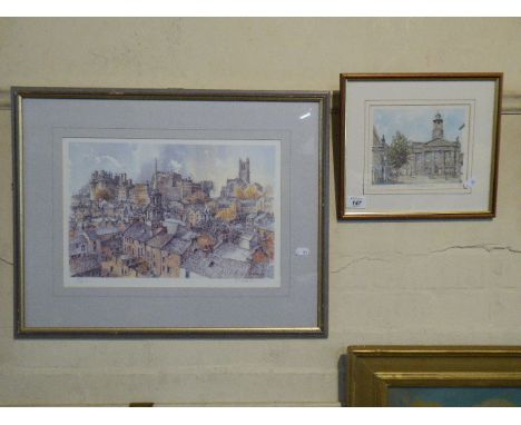 A Limited Edition Print of a Town and Market Square, Lancaster