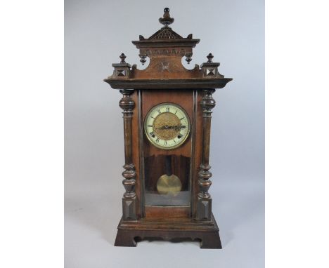 A 19th Century wall hanging or Free Standing Mantel Clock in Walnut Case, 70cm High
