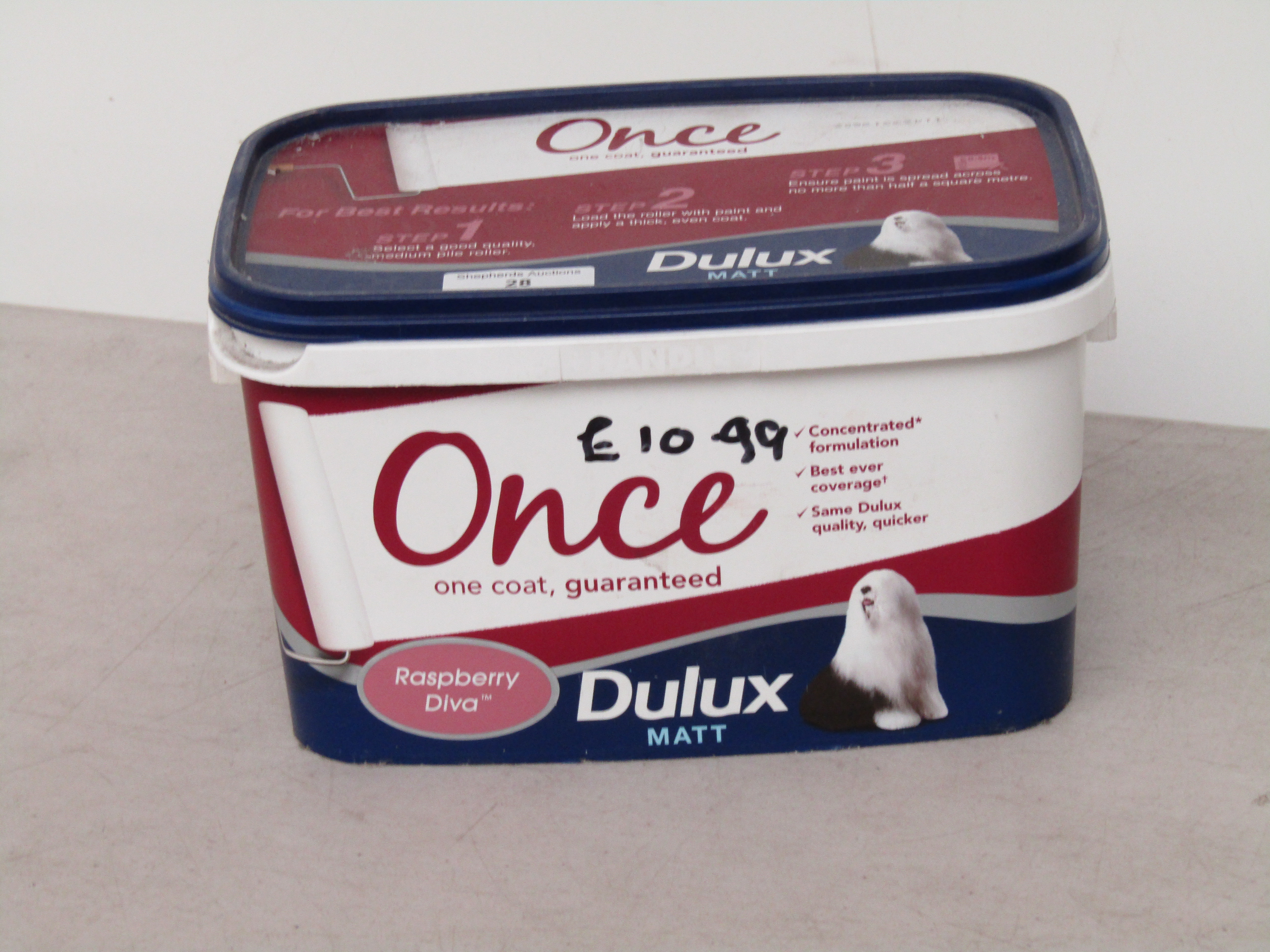 Dulux matt paint 2.5L, Raspberry diva colour, new.