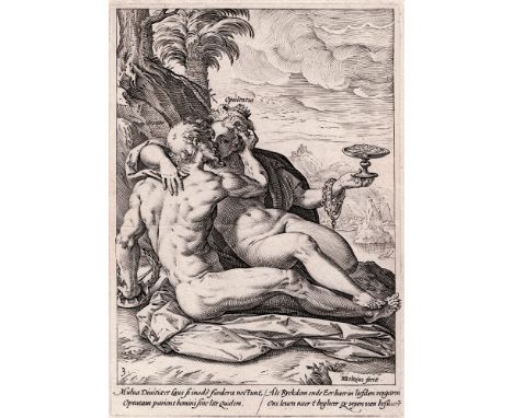 Hendrick Goltzius - Honour and Wealth - 1582  /  Description:  Opulenta and Honor" Honour and Wealth; a naked male and female