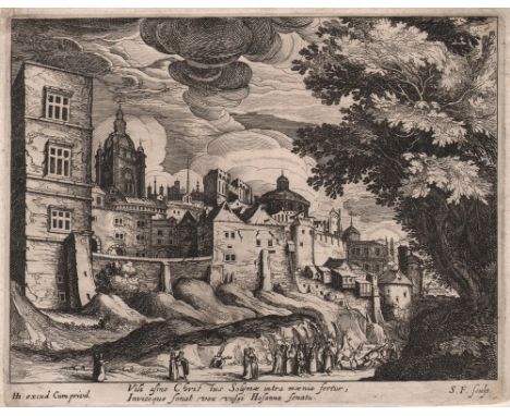Etching by Simon Frisius. The design is by Hendrik Hondius I (1573 - 1650) Reference: New Hollstein 10 ( I / II )&nbsp;First 