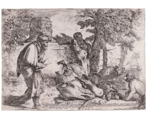 Diogenes searches in vain for an honest man, Giavanni Benedetto Castiglione.  /  Description:  Diogenes searches in vain for 