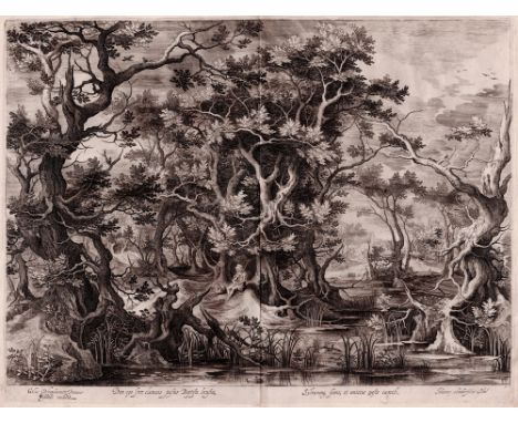 Gillis de Hondecoeter, Jan van Londerseel - Flemish Landscape with S.John in the Desert  /  Description:  Landscape drawn by 