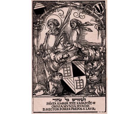 Hans Sebald Beham - Coat of arms of Hector Pömer- 1525  /  Description:  Interesting woodcut, formerly attributed to Albrecht