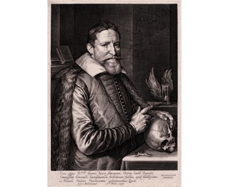 Jan Harmensz. Muller - Joannes Neyt with skull - 1608  /  Description:  Portrait of Joannes Neyn (1560–1612), half-length to 