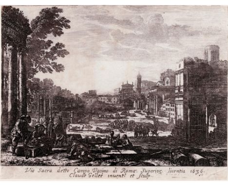 Claude Lorrain (1600-1682) - Forum Romanum - 1636  /  Description:  Forum Romanum in Rome; Le Campo Vaccino. This is the only