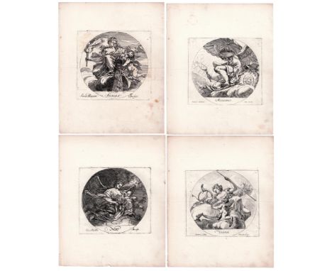 Samuel Bottschild - The Times of the Day - Complete series - 1693  /  Description:  Complete series of four etchings + Dedica