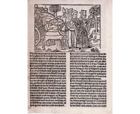 Claes De Grave - David playing the Harp - Antwerp, 1516  /  Description:  Post Incunabula sheet. Woodcut showing David bringi