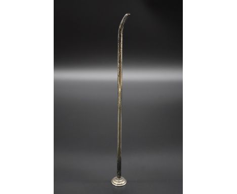 A rare silver blow pipe candle snuffer, by Sampson Morden &amp; Co,&nbsp;London circa 1900, 30cm, 42g. 