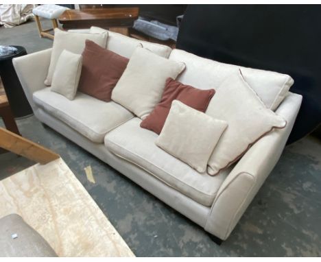 A modern three seater beige sofa, 220cmW