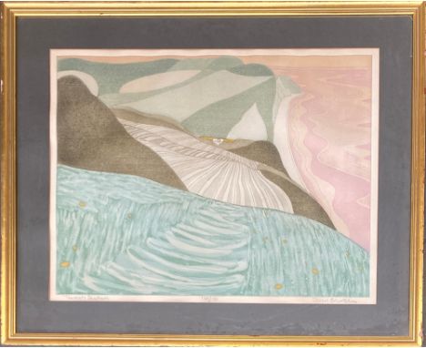 John Brunsden (1933-2014), 'Towards Seatown', coloured etching, signed, titled and numbered 138/150, 45x60cm