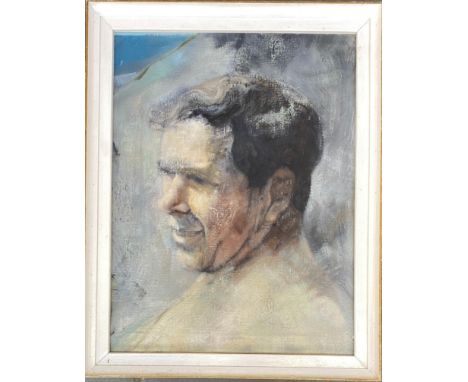 A 1960s oil on canvas portrait of a man, 62x47cm