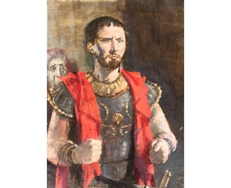 Patrick Philips (1907-1976), portrait of Anthony Quayle as Coriolanus, signed and inscribed verso, 40cm x 30cm, framed