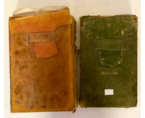 CARTOGRAPHY, IRELAND. Two leather pouches with linen backed maps of Ireland. In one, a group of maps, which we assume cover t