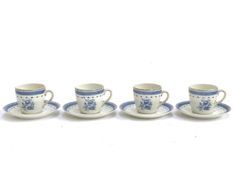 A set if four Vista Alegre tea cups and saucers