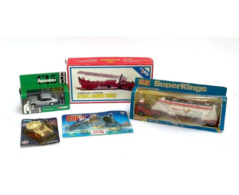 A quantity of vintage boxed toys to include SuperKings Kelloggs K-3 Grain Transporter, Corgi American LaFrance aerial ladder 