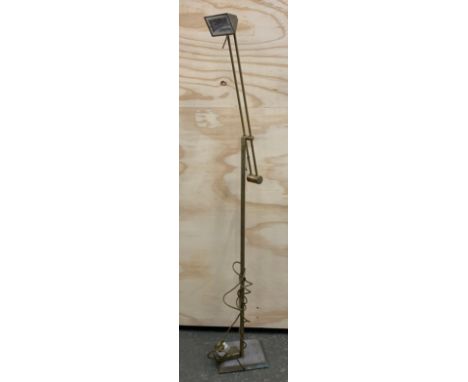 A brushed metal adjustable metal standard lamp, by Hillebrand