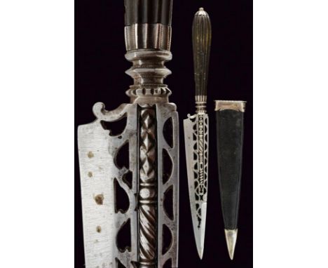 dating: circa 1800 provenance: Italy, Single-and false-edged blade, richly pierced and with a curl at the base. Capital-shape