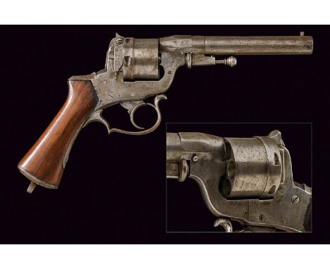 dating: about 1880 provenance: France, Round, rifled, 11 mm cal. barrel, with octagonal base and fore-sight; smooth, six-shot