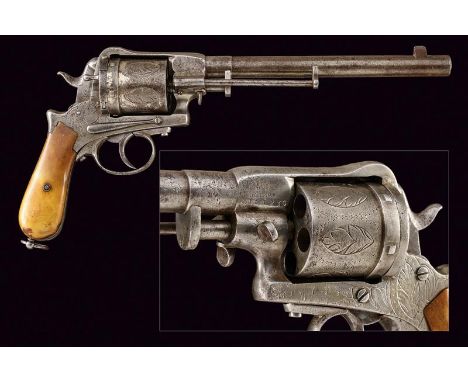 dating: 1875-1890 provenance: Europe, Round, rifled, 11 mm cal. barrel, with fore-sight. Smooth, six-shot cylinder. In workin