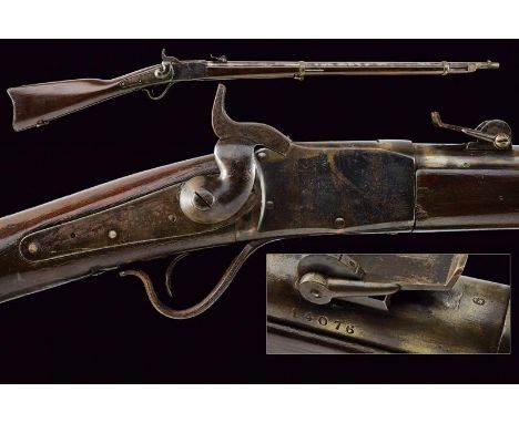 dating: Third quarter of the 19th Century provenance: USA, Rifled, round, 10.5 mm cal. barrel, partially re-finished, stamped